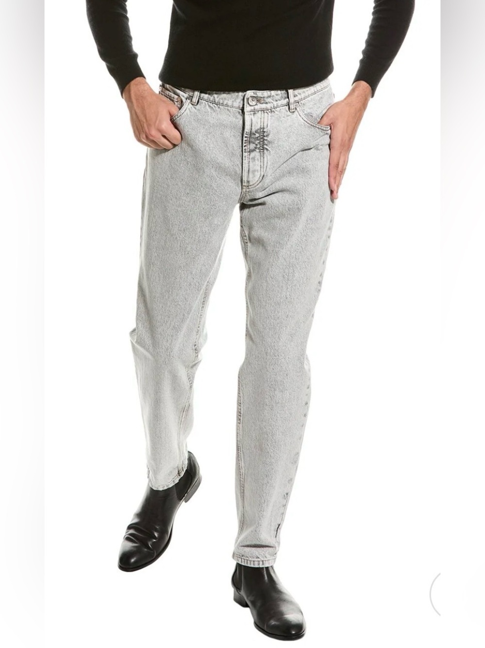 Brunello Cucinelli Light Gray Traditional Cut Jeans